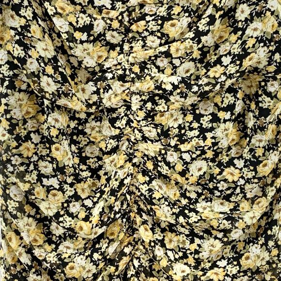 ASTR x Revolve Womens Sheer‎ Mesh Ruched Floral Dress Sz M Dark Cottage Romantic - Picture 4 of 16